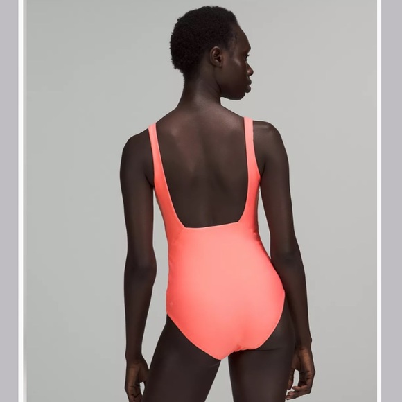 NWT Lululemon Raspberry Cream Waterside Square-Neck One-Piece Swimsuit Size 10 - Picture 4 of 11